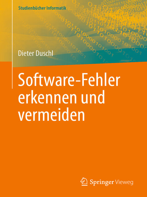 Title details for Software-Fehler erkennen und vermeiden by Dieter Duschl - Available